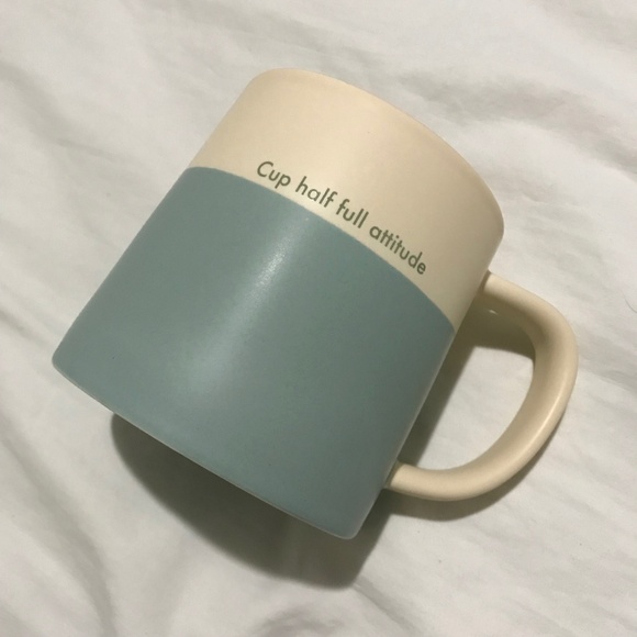 NEW Indigo Cup Half Full Attitude Mug - Picture 1 of 5